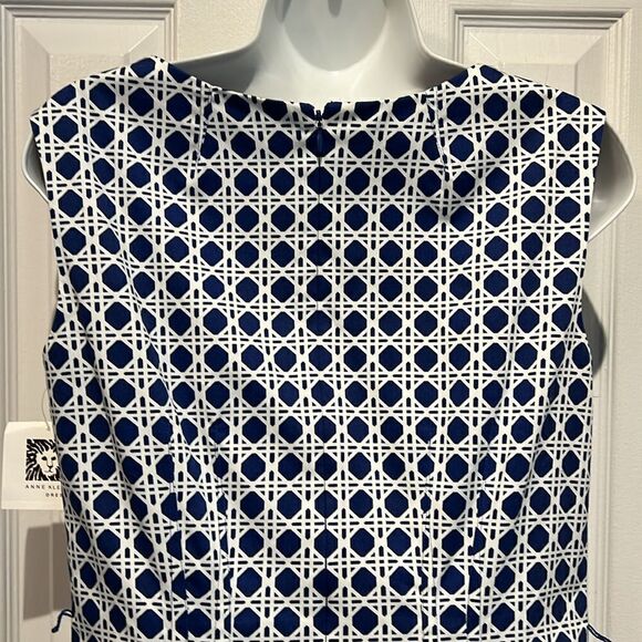 Anne Klein Blue/White Sleeveless A-Line Dress Size 6 NWT - Picture 7 of 13